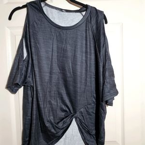 NWOT Black open shoulder top